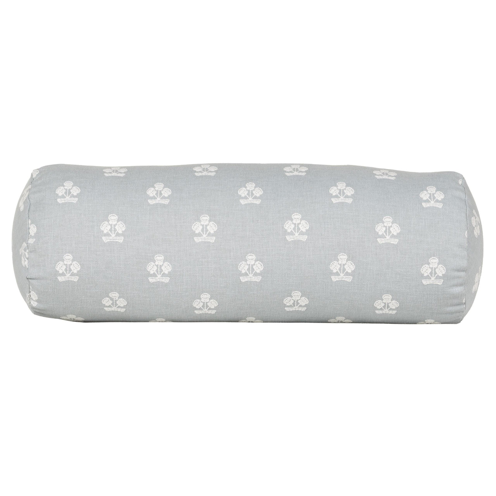 Hamachi Cotton Throw Pillow, Misty Blue Floral, Bolster 8"H x 21"W, Polyester