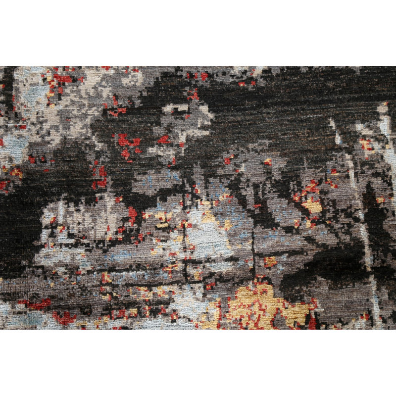 Vegetable Dye Abstract Area Rug 4x6