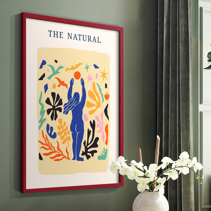 Matisse CDXLII, reproduction encadrée - bois massif, Cadre simple rouge, H 10 po x l 8 po
