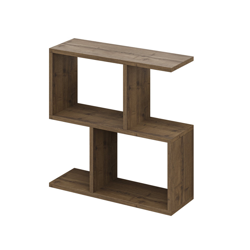 Barbara Side Table Modern 2-Tier Design with Storage Compartments, Natural Wood