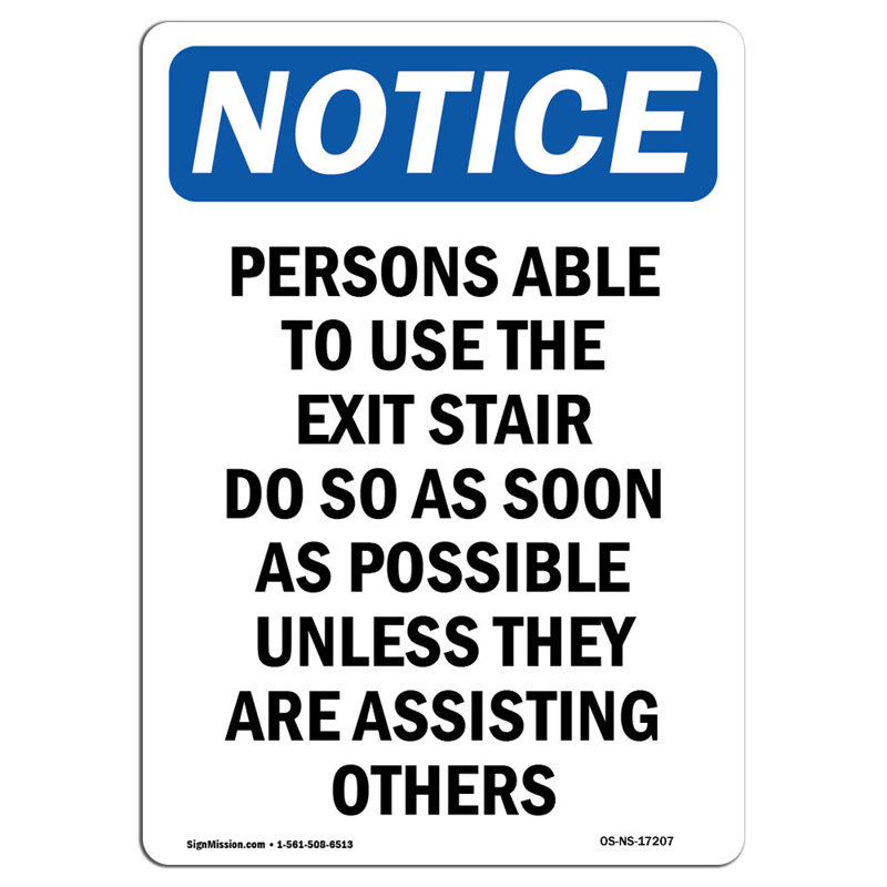 Les personnes pouvant utiliser le panneau d'escalier de sortie