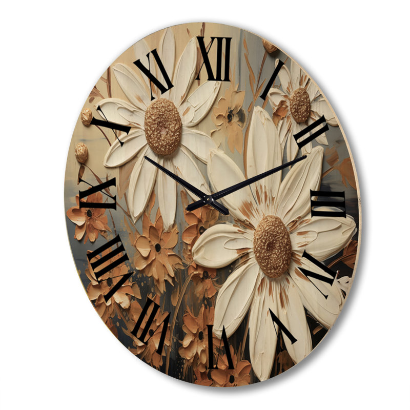 Horloge murale en bois massif Vasanthan, Très grand
