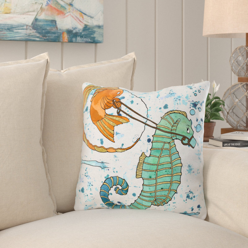 Coussin un poisson rouge Riya, Microsuède, Intérieur
