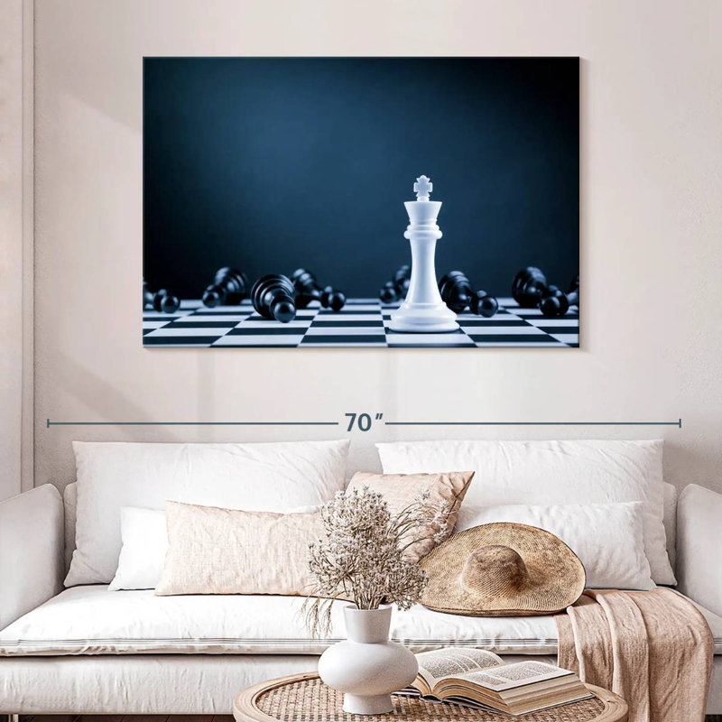 Roi des échecs blanc Senne, H 32 po x l 48 po