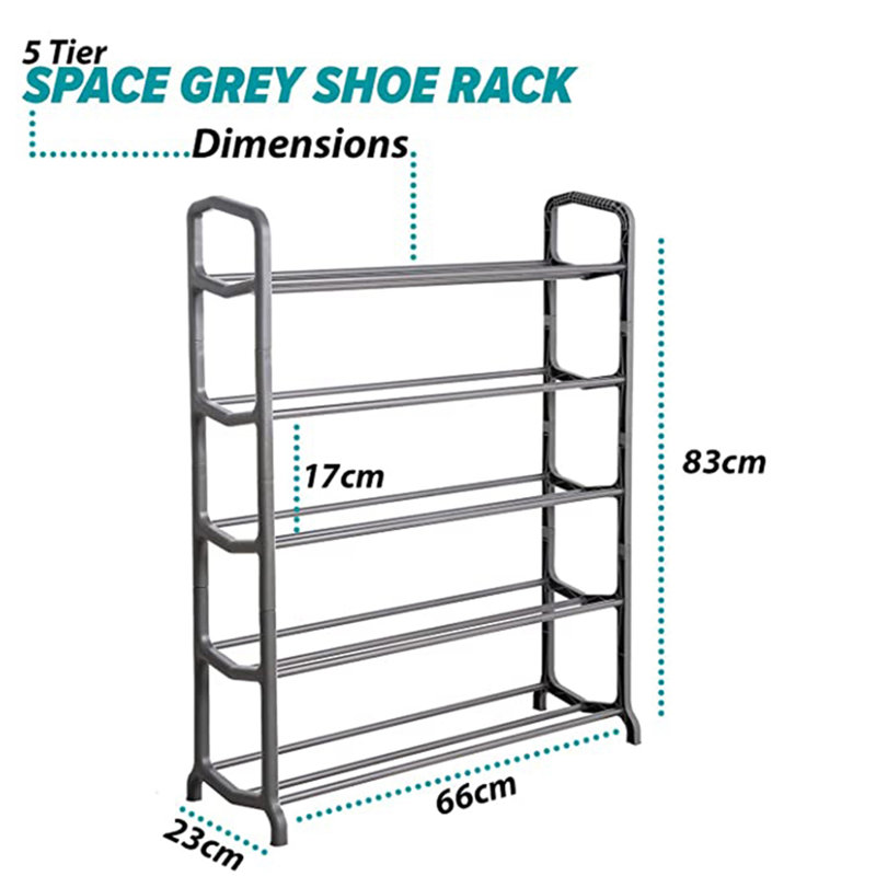 20 Pair Shoe Rack, Grey
