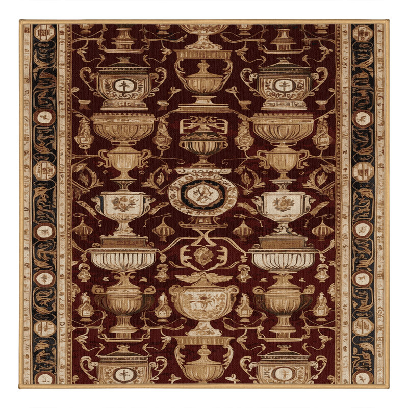 Tapis brun français lavable à la machine, Carré 4 pi