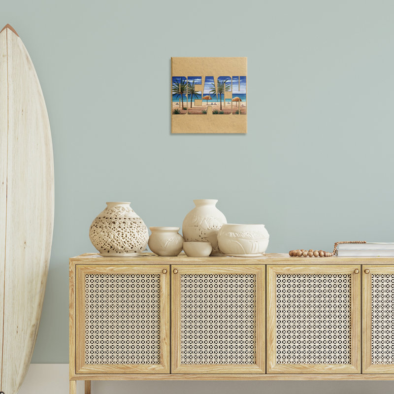 Art mural sur toile, "Tropical Beach" par Art Brands, LLC., H 17 po x l 17 po