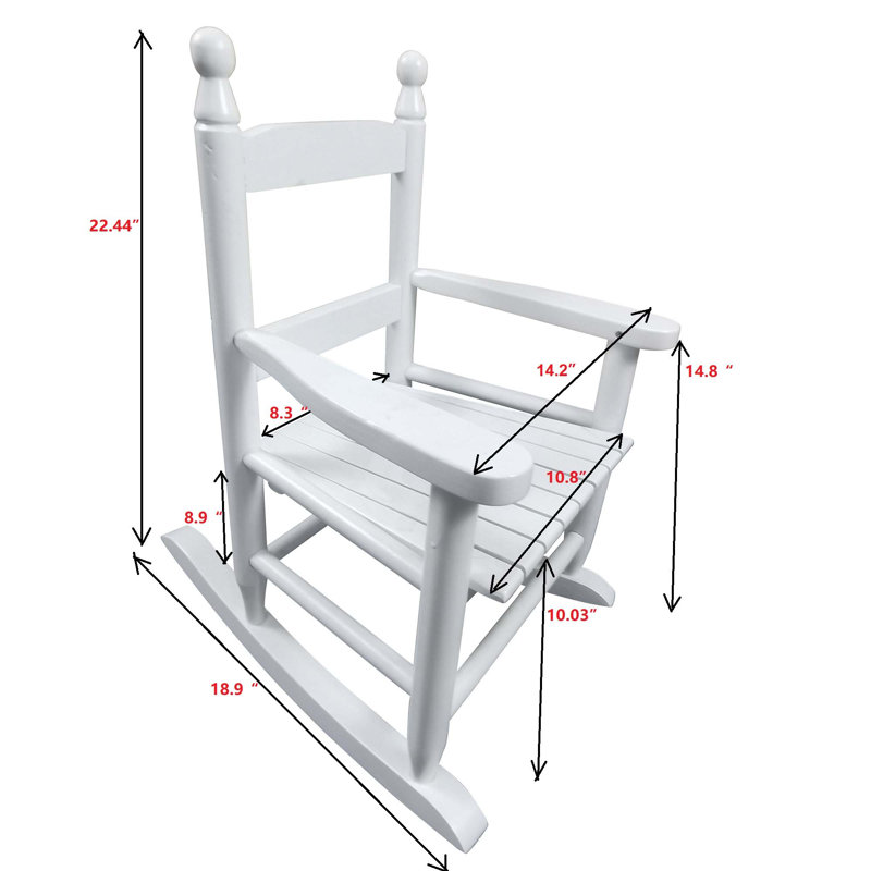 Chaise berçante blanche pour enfants - intérieure ou extérieure - adaptée aux enfants - durable, Blanc