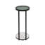Table d'appoint noire avec plateau en verre et base en marbre blanc