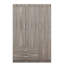 Garde-robe de chambre à coucher moderne à 3 portes avec 2 tiroirs, garde-robe de style grain de bois gris, grain, plaisir