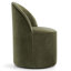 Petit fauteuil de coiffeuse pivotant en velours entièrement assemblé avec roulettes cachées-1379909532