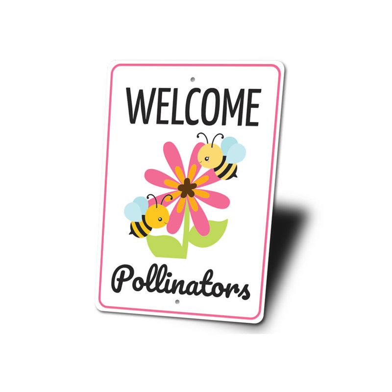 Enseigne pollinisateurs en aluminium, H 18 po x l 12 po x P 0,06 po