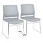 Chaise empilable en métal avec dossier perforé-73338285