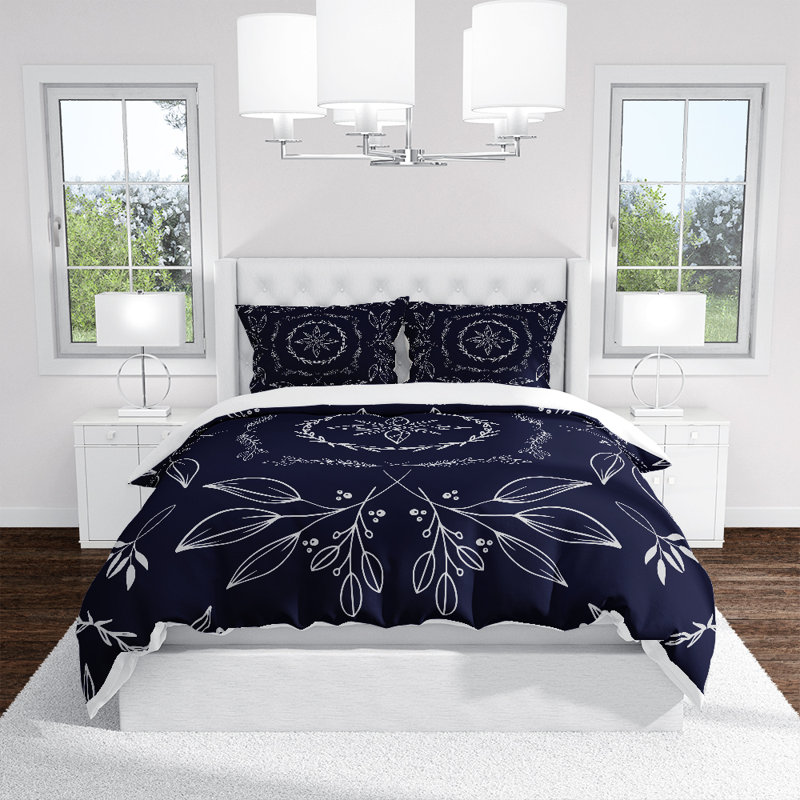  Ensemble de housse de couette Leaf, Housse de couette très grand + 2 taies décoratives