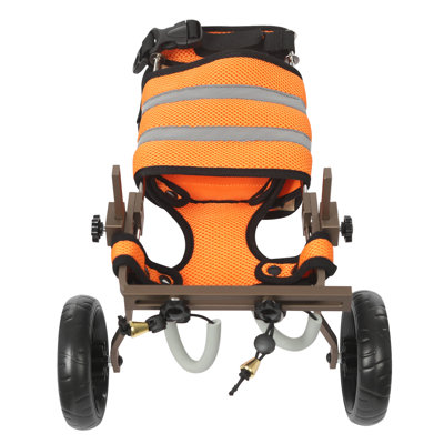 Adjustable Dog Wheelchair for Hind Legs Lightweight Aluminum Pet Mobility Aid with Shock-Absorbing Wheels Rear Support Walker for Small Dogs 6-20 lbs