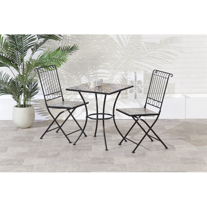 Square 3 - Piece 2 - Person 60Cm L Outdoor Bistro Set