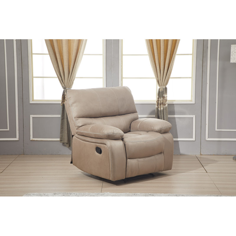 Fleuriane Upholstered Recliner, Taupe Microfabric