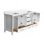 Meuble-lavabo 72 po, armoire de rangement en bois massif, comptoir de meuble-lavabo autoportant avec double cuve