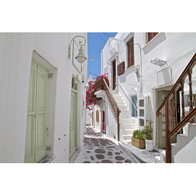 Mykonos Town Back Street - Photographie sur toile tendue