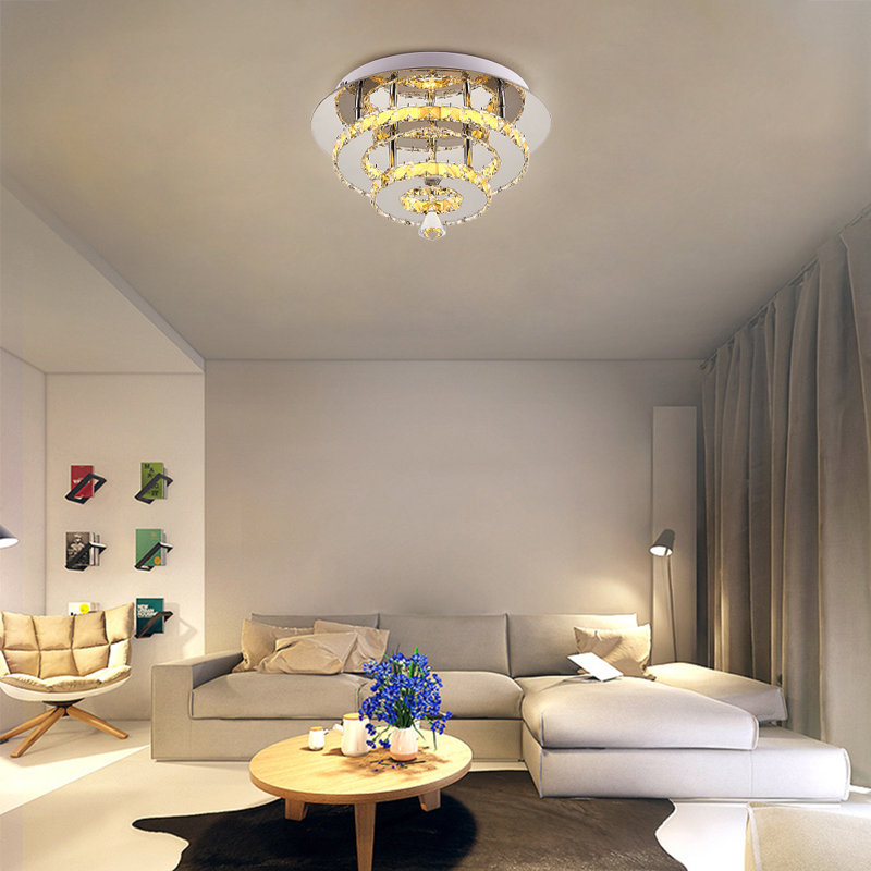 Crystal LED Semi Flush Mount