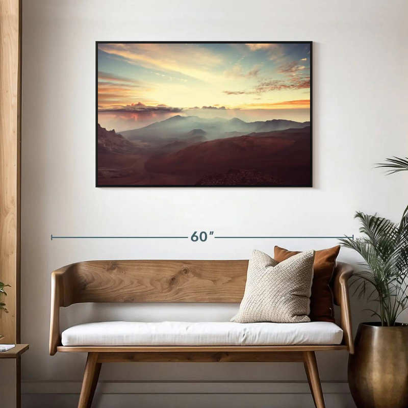 Haleakala matin ciel, Cadre flottant noir, 43 po x 29 po