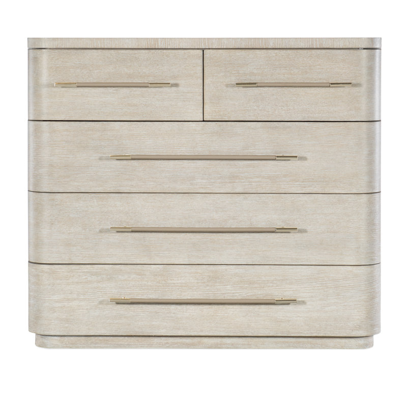 Modern Mood 5 - Drawer Dresser, Light Wood/Diamond