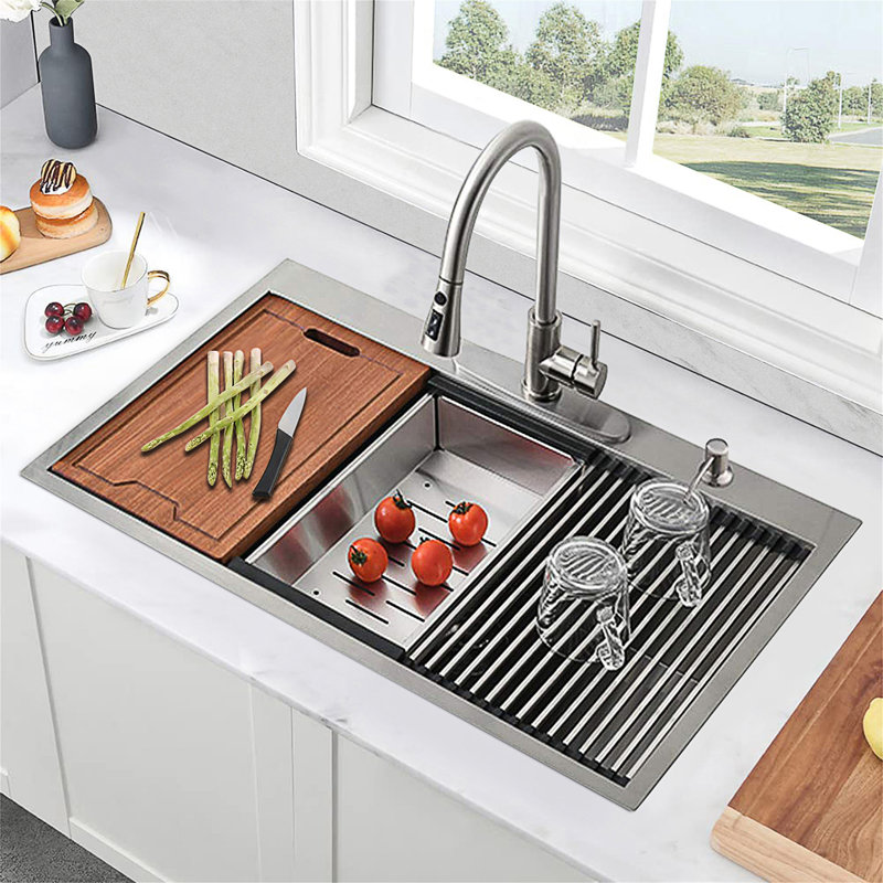 33'' L Single Bowl Stainless Steel Kitchen Sink