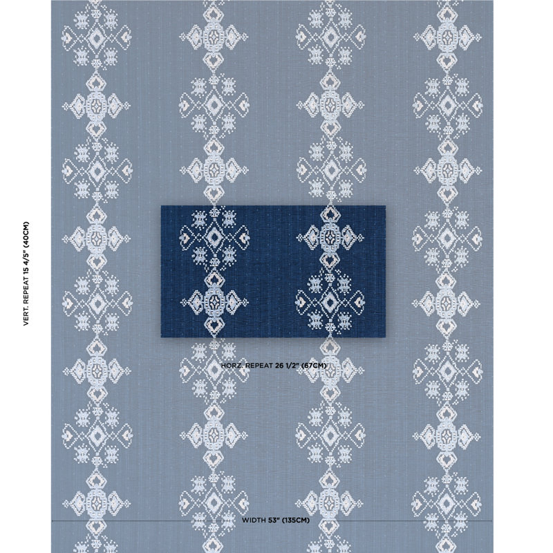 Nadira Embroidery Fabric, Indigo