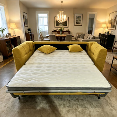 83.8" Elegant Convertible Sofa Bed Chic Design With 3.9" Thick Mattress Space-saving Sleeper Sofa
