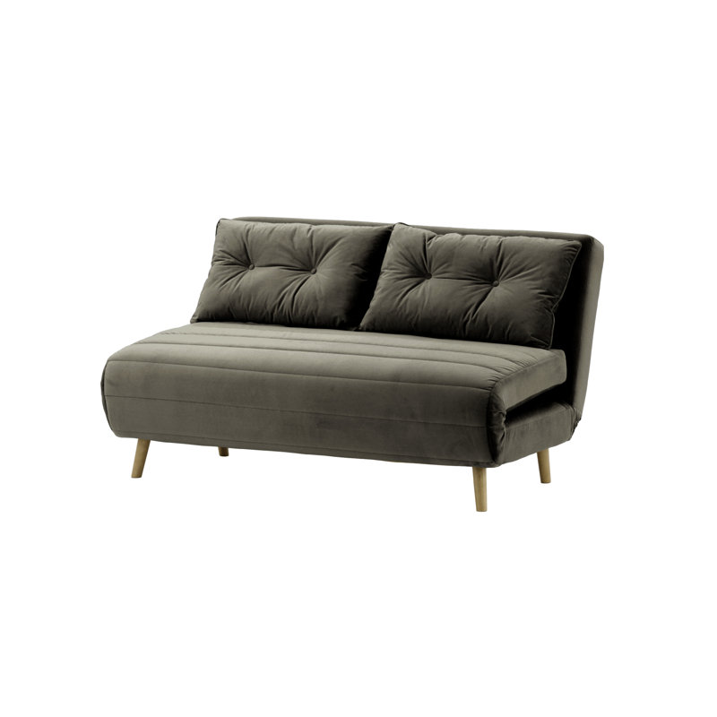 Varujhan 2 Seater Sofa Bed,  78cm H X 120cm W X 90cm D, Wax Black, Graphite