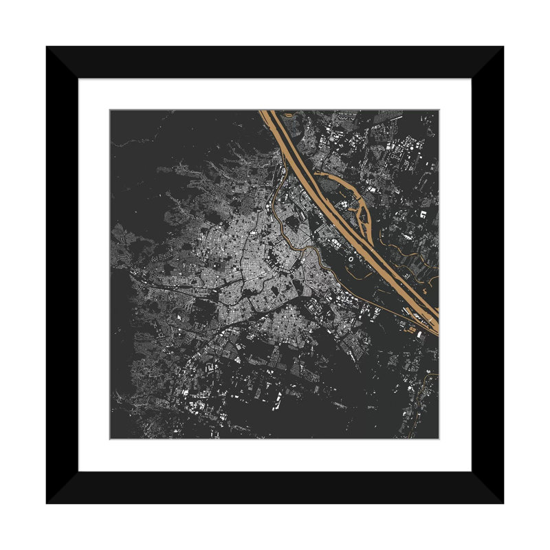 «Vienna», impression sur toile tendue, H 16 po x l 16 po x P 1 po, Papier beaux-arts encadré noir, Blanc
