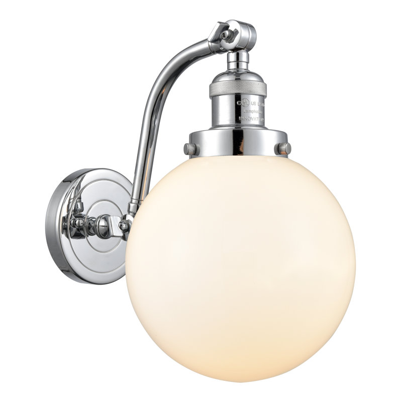 Clementina Armed Sconce, Oil Rubbed Bronze, Matte White Cased, Incandescent