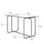Table de salle à manger rectangulaire 1 pièce avec structure en métal, table de salle à manger en verre trempé pour la cuisine-652770526