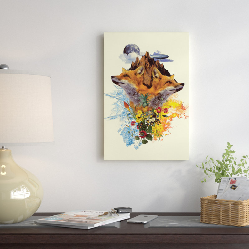 « loup », impression sur toile tendue encadrée, H 12 po x l 8 po x P 0,75 po