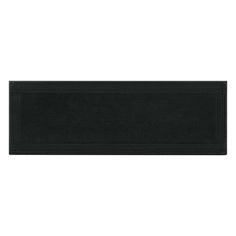 24X72" 100% Cotton Tufted 3000 GSM Reversible Bath Rug, Black