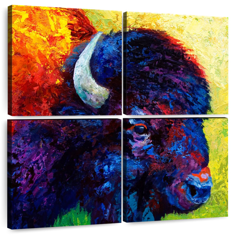 Brampt Bison Head III, 50" H x 50" W