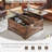 Farmhouse Lift Top Coffee Table, 36" Wood Square Living Room Table With Hidden Storage-1101106368