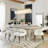Transitional 7 Light Glass Rectangular Chandelier