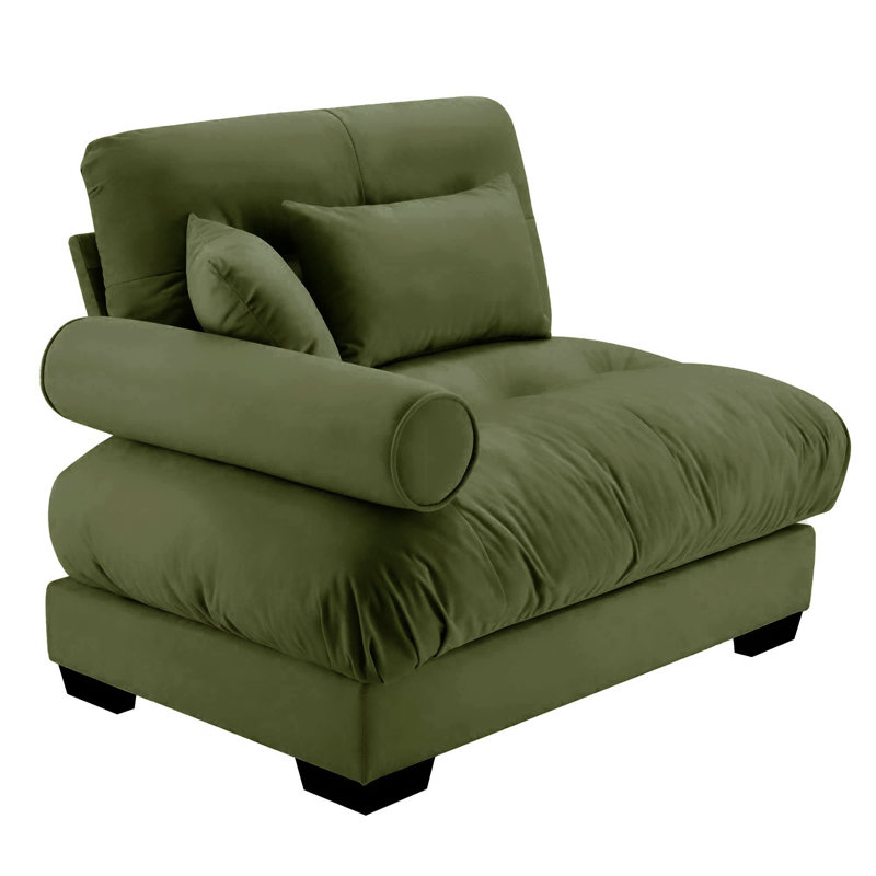 Milano Sofa LSF W/3 Pillows - Green, Olive Green