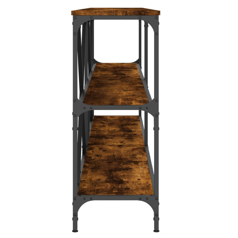 Console en bois d'ingénierie et en fer, H 29,5 po x l 78,7 po x P 11,8 po, Chêne fumé