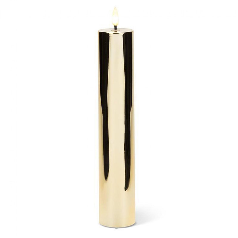 Bougie pilier à DEL sans flamme, H 10 po x l 2 po x P 2 po, Or