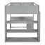 Full Size Loft Bed With Ladder, Shelves, And Desk, Gray-358965144-358965143