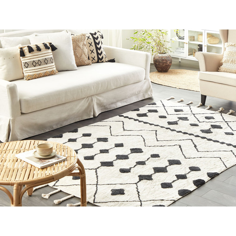 Gotebo Geometric Cotton Hand Woven Area Rug, Rectangle 140 x 200cm