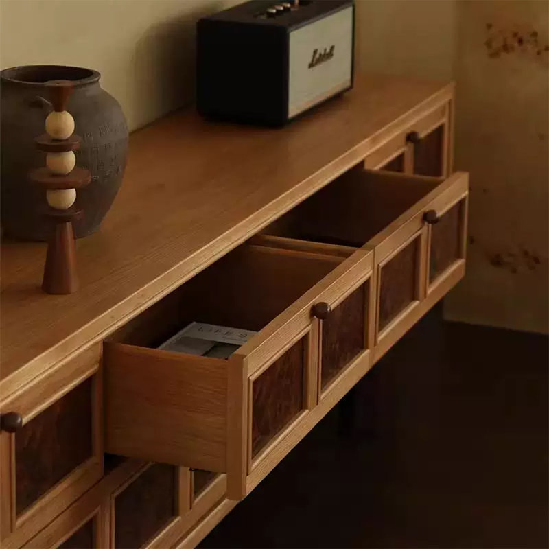 Retro Nut-Brown Solid Wood TV Stands