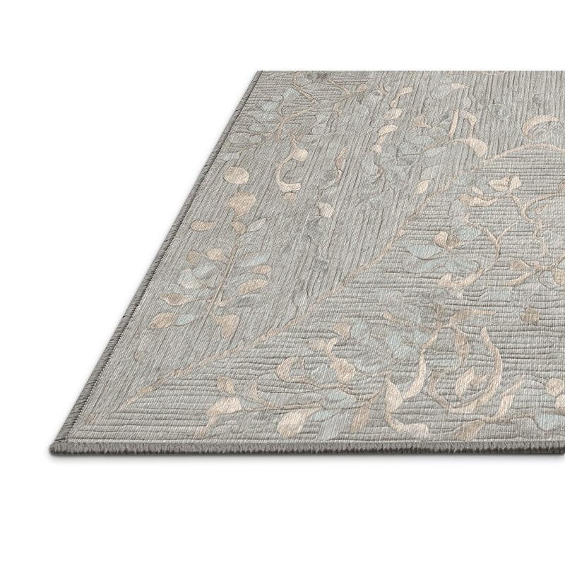 Machine Washable Gray Area Rug, Rectangle 8' x 12'