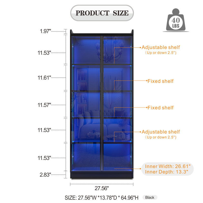 Gaylyn 27.56 " W Plastic / Acrylic Display Stand, Black
