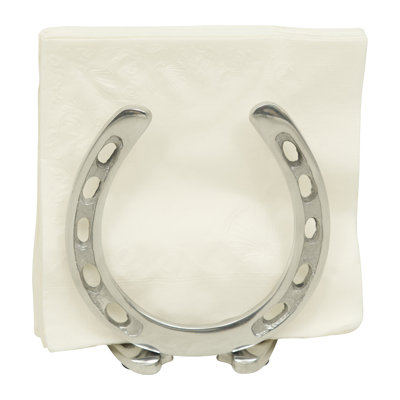 Horse Shoe Napkin Holder, Silver Glossy Matte