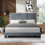 Lit plateforme tapissier avec garniture cloutée-926476799-926476785