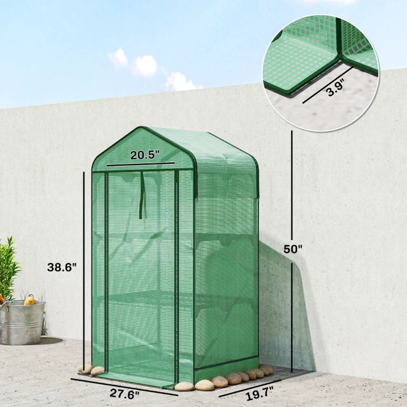 Petite serre, mini serre pratique, 50" H x 27.6" W x 19.7" D, Green