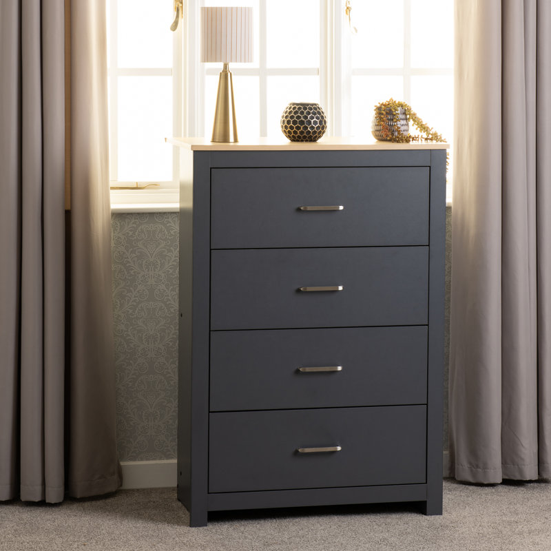 Henryville 80cm W 4 - Drawer Chest of Drawers, Grey